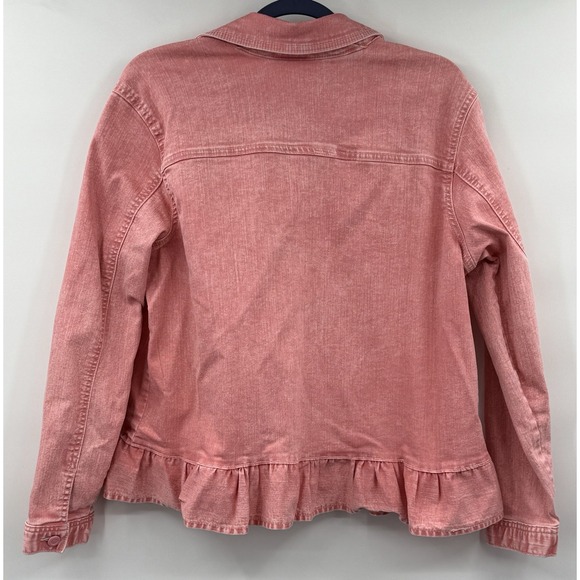 DG2 Pink Wash Ruffled-Hem Stretch Denim Jacket XL & Japna‎ Strapless Dress Sz L - Picture 12 of 15